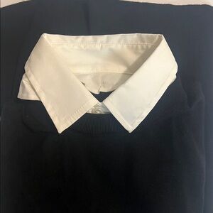 Kate Spade Broome Street Black Sweater with removable White Collar